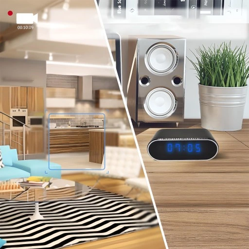 ZEGAR Z UKRYTA MINI KAMERA SZPIEGOWSKA WiFi BUDZIK