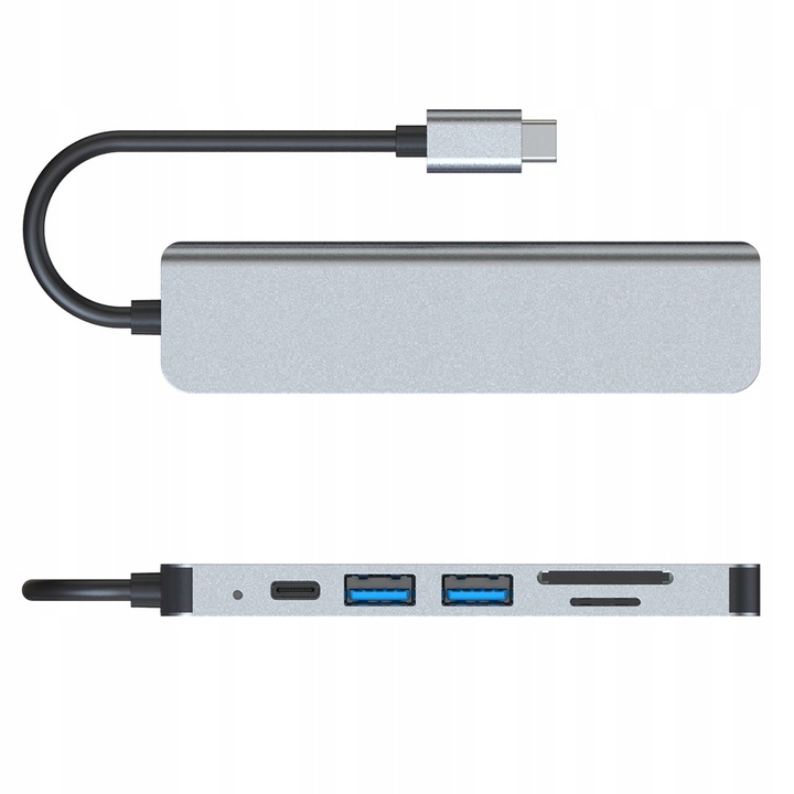 Adapter Hub USB C 3.0 CZYTNIK TF HDMI 4K 6w1Mac PD