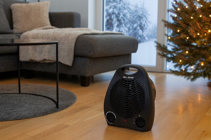 MOCNY TERMOWENTYLATOR ELEKTRYCZNY FARELKA GRZEJNIK TERMOSTAT 2000W