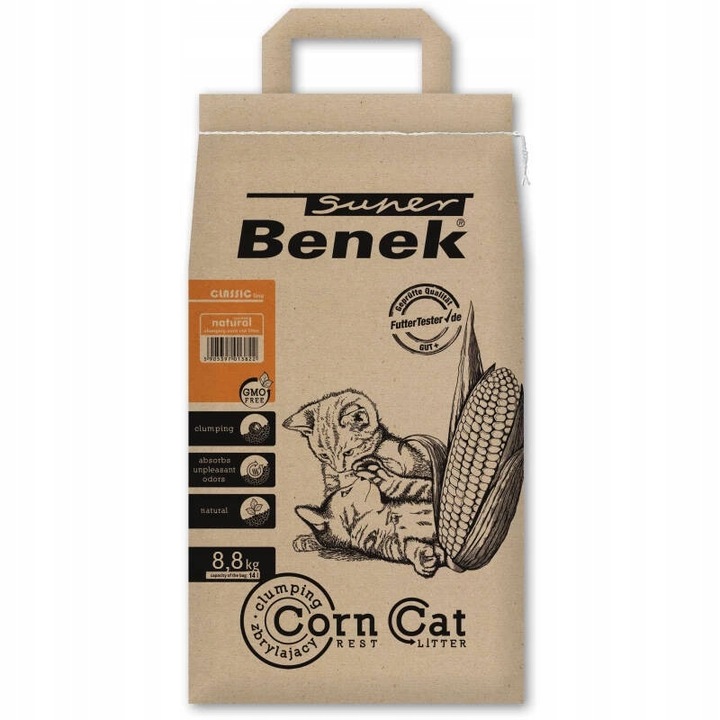 Super Benek CORN CAT Żwirek kukurydziany naturalny 14L