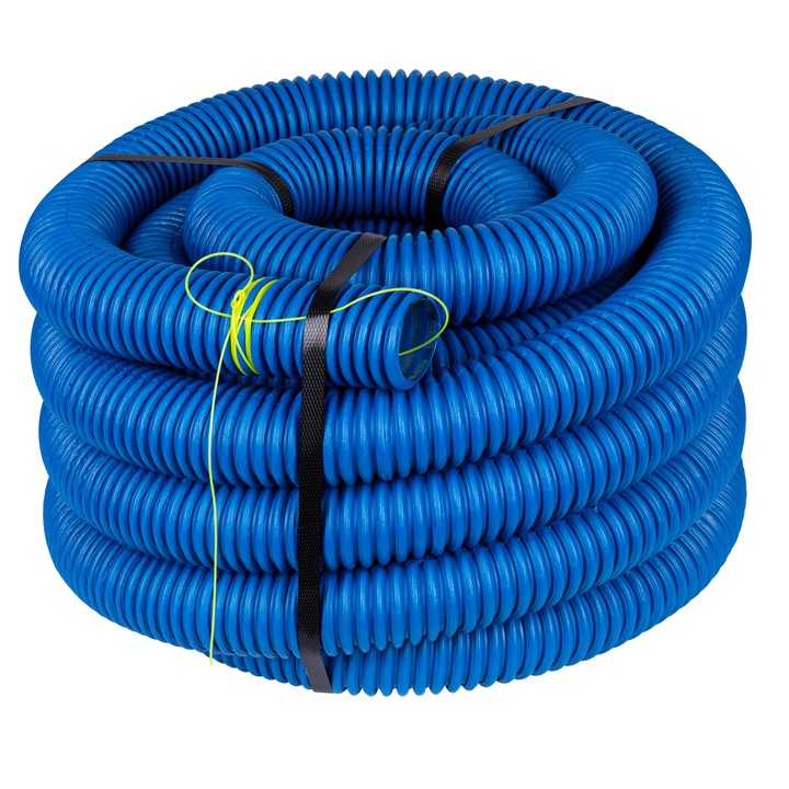 RURA KARBOWANA AROT 50mm 10m PESZEL DO ZIEMI Z PILOTEM NIEBIESKA DVR RDG