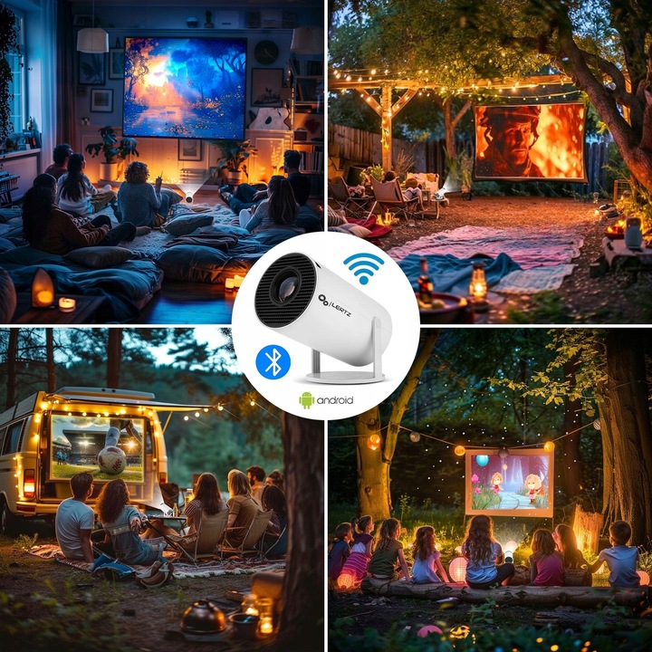 Projektor ANDROID rzutnik 4K WIFI PRZENOŚNY SMART FULL HD HY300 PRO LERTZ