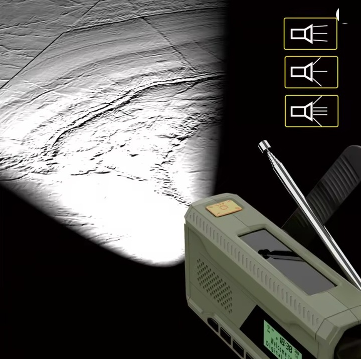 PRZENOŚNE RADIO SOLARNE KORBKA SOS AI&JL DYNAMO AWARYJNE LATARKA