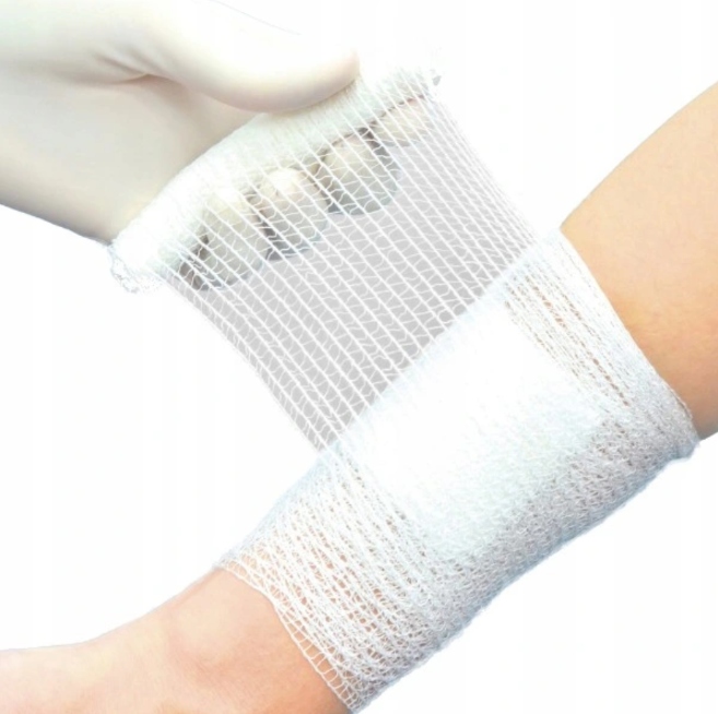 100x BANDAŻ DZIANY PODTRZYMUJĄCY OPASKA OPATRUNKOWA 15cm x 4m BIOMAR PE