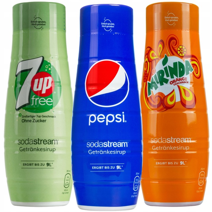 Syrop smakowy do wody do saturator SodaStream Pepsi, Mirinda, 7up