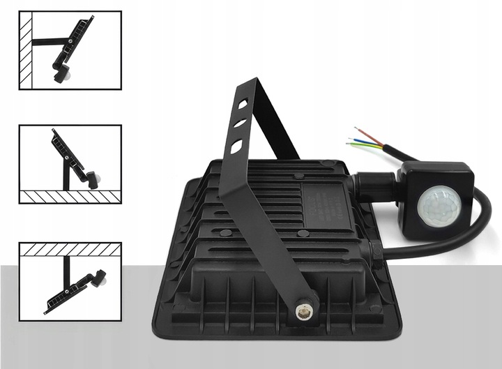 HALOGEN Z CZUJNIKIEM NAŚWIETLACZ LAMPA LED 50W 4500lm IP66 NEUTRALNY