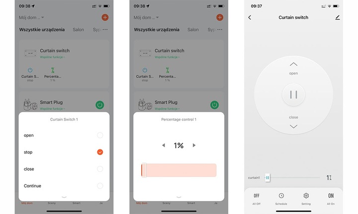 Sterownik rolet TUYA WIFI dopuszkowy procentowy V3
