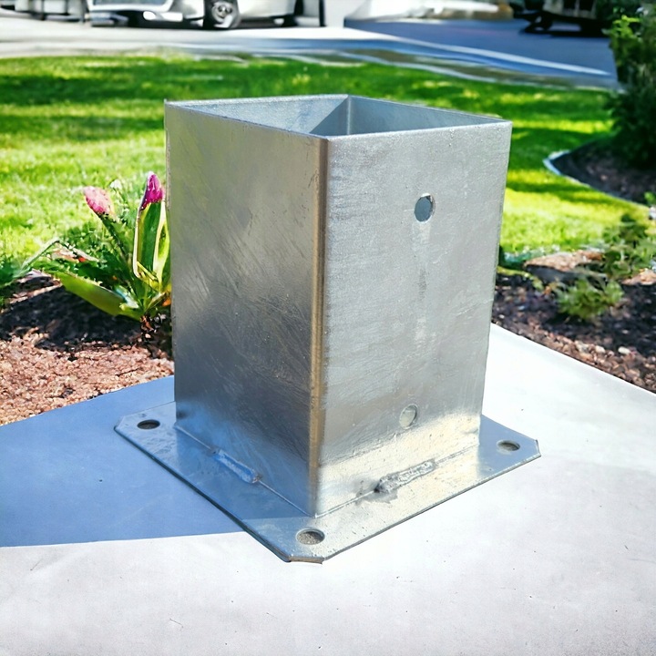 PODSTAWA SŁUPA PRZYKRĘCANA 100 x100 mm WSPORNIK KOTWA 10x10 cm MOCNA GRUBA