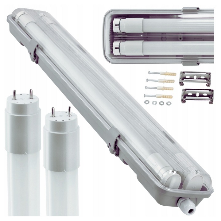 Oprawa Hermetyczna 120cm lampa + 2x świetlówki LED Wodoszczelna Do