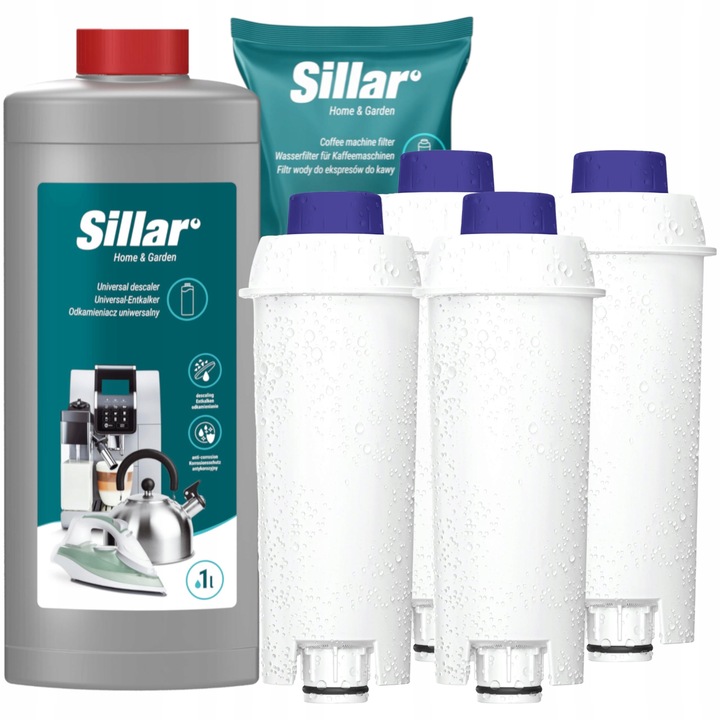 Sillar 4x filtr do ekspresu Delonghi Dinamica + MOCNY odkamieniacz