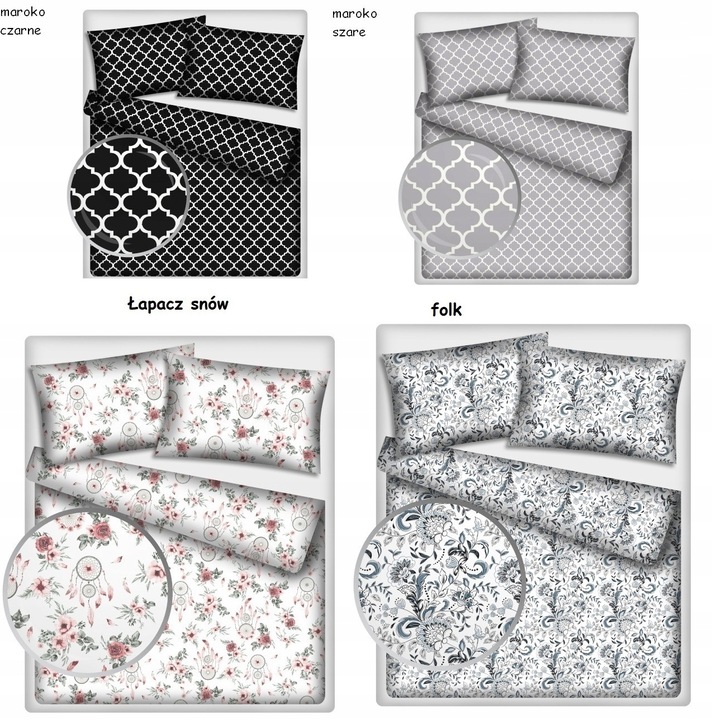 KOMPLET POŚCIELI BAWEŁNIANEJ BAWEŁNA 140x200cm+ 2x70x80 cm