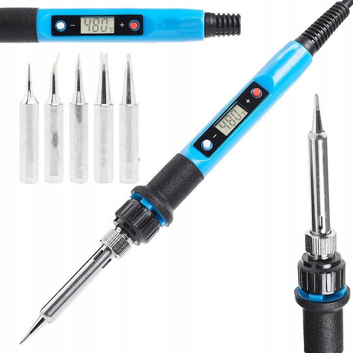 Zestaw Lutowniczy LUTOWNICA PRECYZYJNA 80W WYŚWIETLACZ LCD Walizka