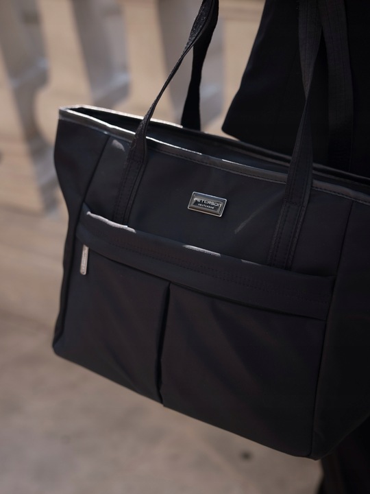 Torebka damska shopper bag czarna torba pojemna duża A4 miejska PETERSON