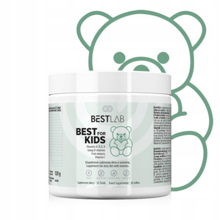 Best Lab, BestForKids WITAMINY DLA DZIECI I MŁODZIEŻY, 120 g BestLab