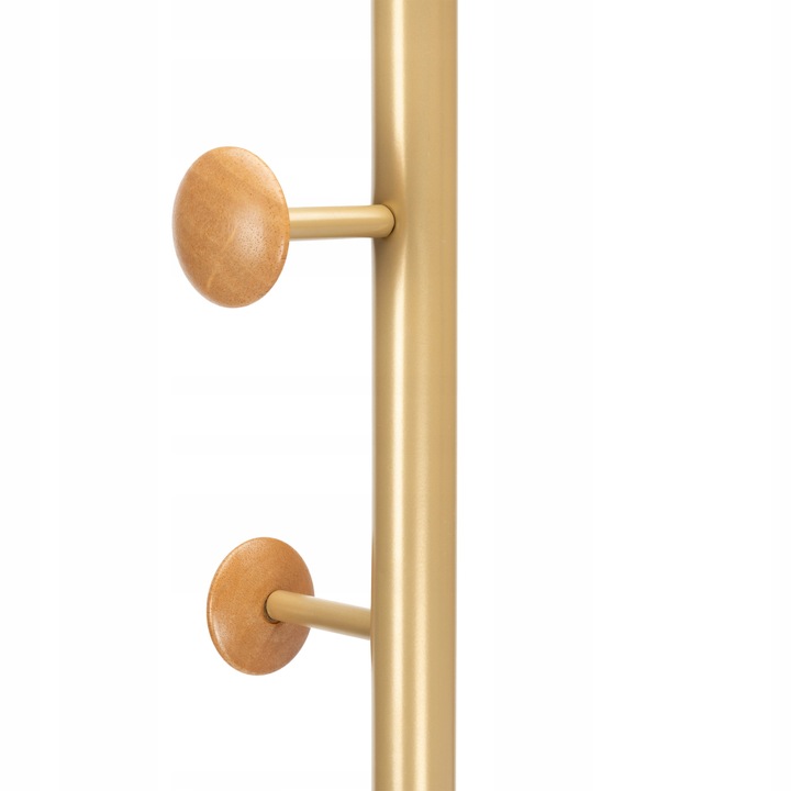 WIESZAK STOJĄCY STOJAK PODŁOGOWY NA UBRANIA KURTKI METALOWY ZŁOTY