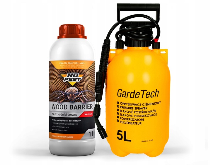ŚRODEK PŁYN PREPARAT NA KORNIKI SPUSZCZELE KOŁATKI 1L + OPRYSKIWACZ 5L