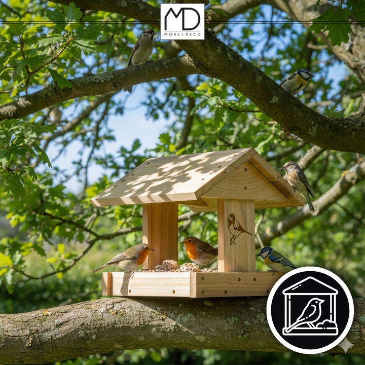 Karmnik dla ptaków domek budka DIY eko drewno ogrodowy solidny na zimę