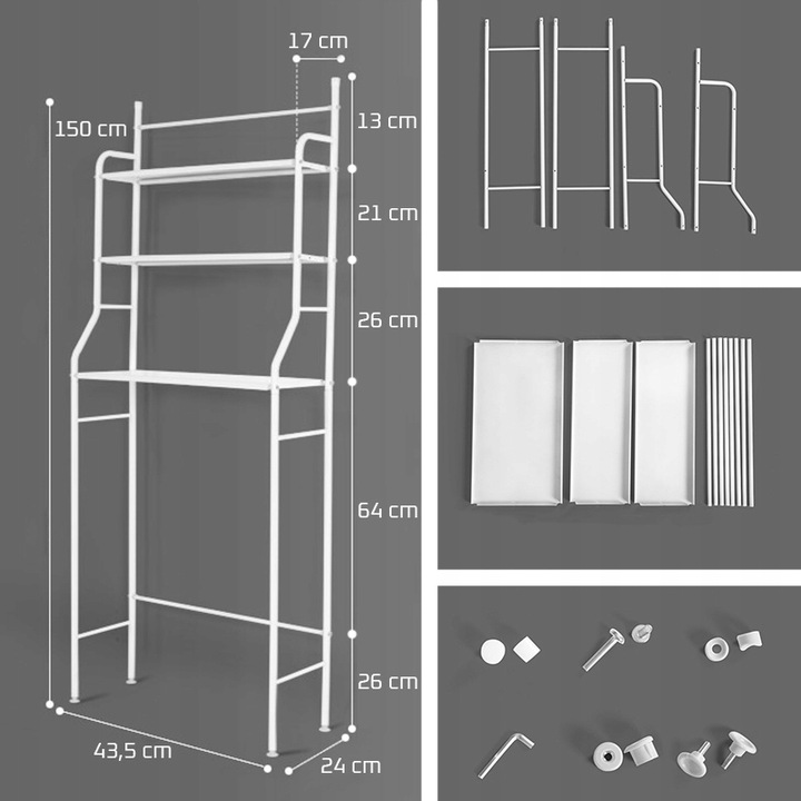 PÓŁKA STOJĄCA NAD TOALETĘ WC SEDES UBIKACJĘ ŁAZIENKOWA SZAFKA REGAŁ 3 PÓŁKI