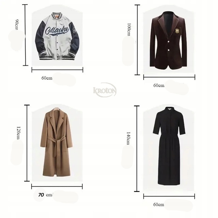 WORKI FOLIOWE NA UBRANIA-skosy- 60 X 100 - 100 szt PRZEZROCZYSTE-WYTRZYMAŁE