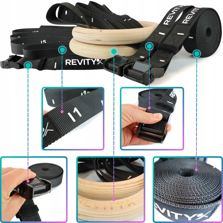 KÓŁKA GIMNASTYCZNE DREWNIANE KOŁA OBRĘCZE DO ĆWICZEŃ Z MIARKĄ I