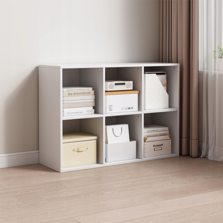 REGAŁ OTWARTY KOMODA KOSTKA 2x3 POJEMNY BIAŁY NA KSIĄŻKI BIUROWY