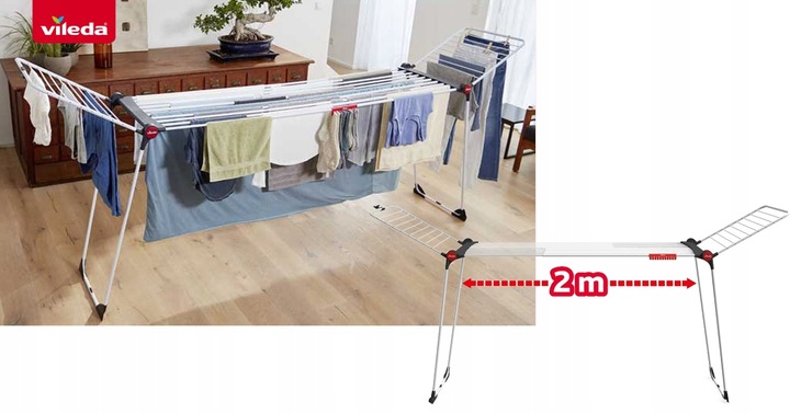 SUSZARKA NA PRANIE UBRANIA XXL VILEDA Infinity flex 3m balkonowa
