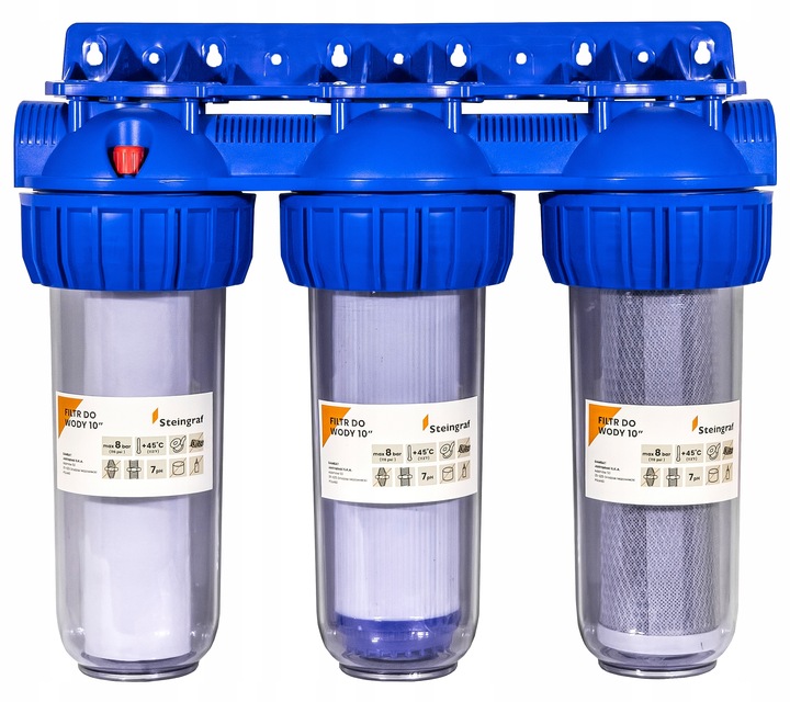 FILTR DO WODY WSTĘPNY KORPUS OBUDOWA FI 1'' GW 3-STOPNIOWY + WKŁADY