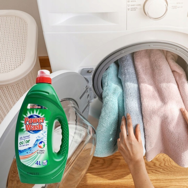 NIEMIECKI ŻEL DO PRANIA POWER WASH KOLOR 4l 92 PRAŃ COLOR KOLOR TKANIN