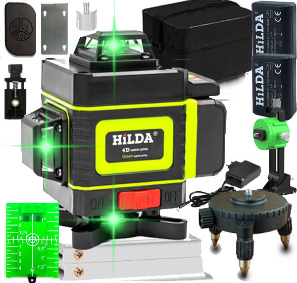 HILDA POZIOMICA 4D BLOKADA WAHADŁA LASER KRZYŻOWY SAMOPOZIOMUJĄCY 16 LINII