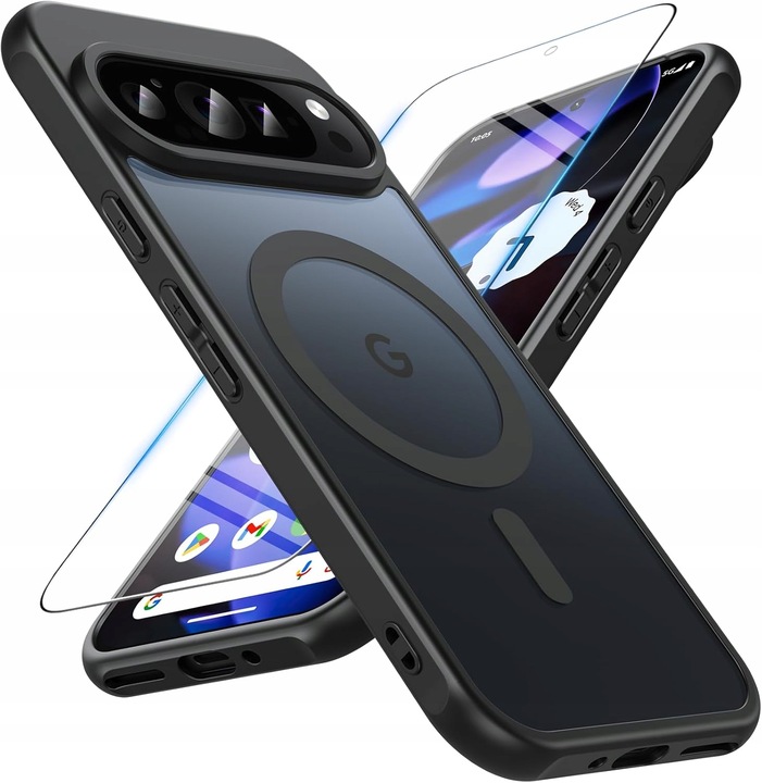 Etui plecki do Google PIXEL 9 / 9 PRO + SZKŁO do MagSafe CZARNY MATT CASE