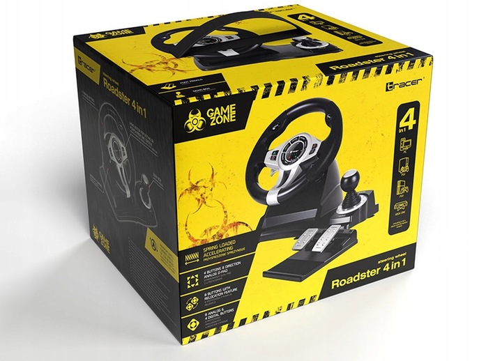 2 x Kierownica do gier z pedałami 4w1 PS4 PC PS3 XBOX ONE BIEGI DO KOMPUTER