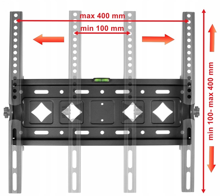 Super Mocny Uchwyt do Telewizora 25-80 cali 80kg Regulacja nachylenia