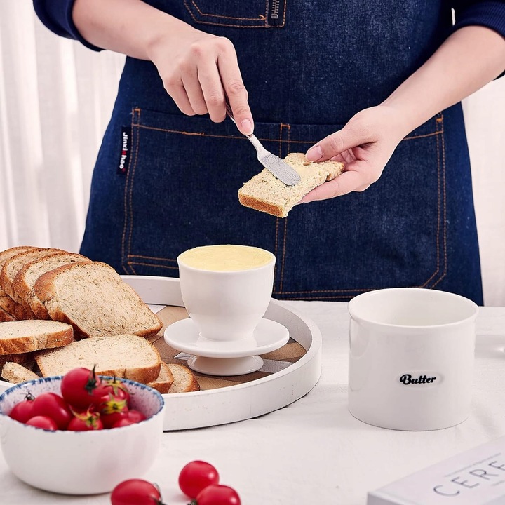 Ceramiczna maselnica, francuska maselniczka z pokrywk?, pojemnik na