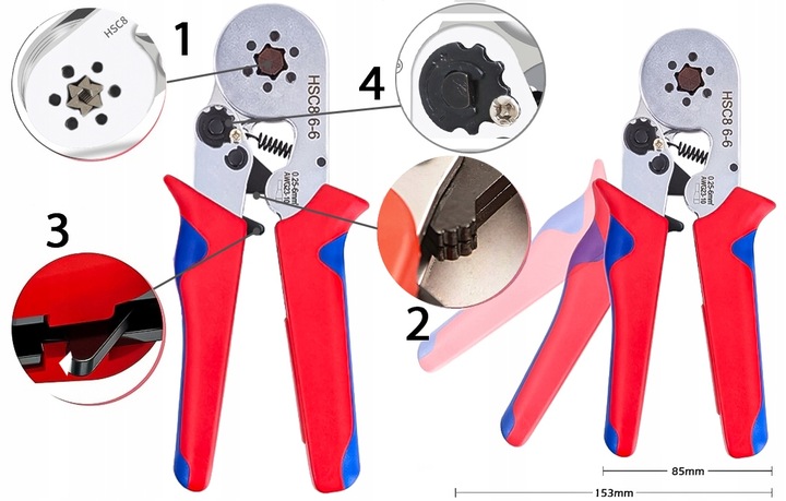 ZACISKARKA DO KABLI SZEŚCIOKĄTNA PRASKA TULEJEK KONEKTORÓW ZESTAW 1200