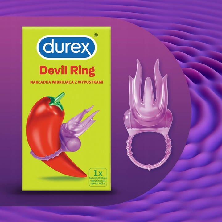 Durex NAKŁADKA WIBRACYJNA NA PENISA Little Devil RING masażer łechtaczki