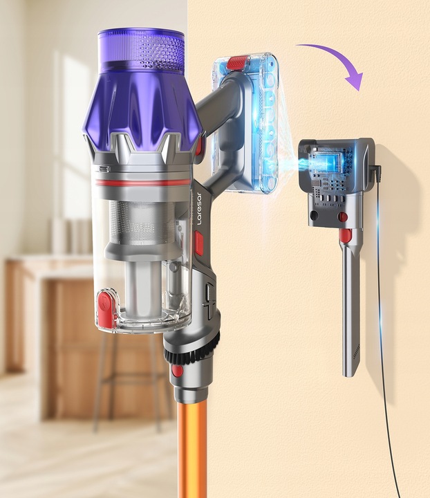 ODKURZACZ PIONOWY RĘCZNY BEZPRZEWODOWY + akcesoria LARESAR v7 500w