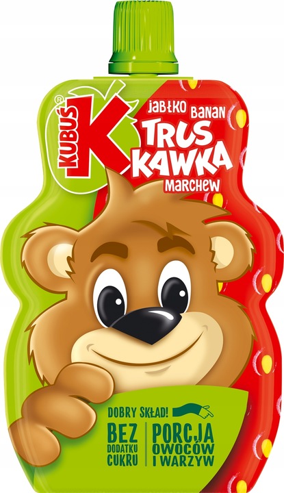 KUBUŚ Mus 100% Truskawka Jabłko 100 g x 12 sztuk