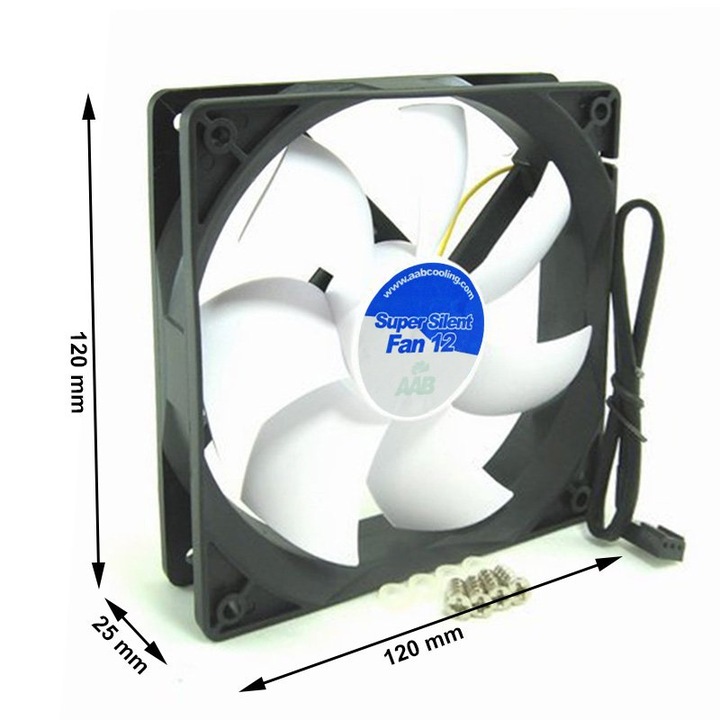 AABCOOLING SUPER SILENT FAN 12cm CICHY WENTYLATOR DO PC WIATRAK 120mm 13dB