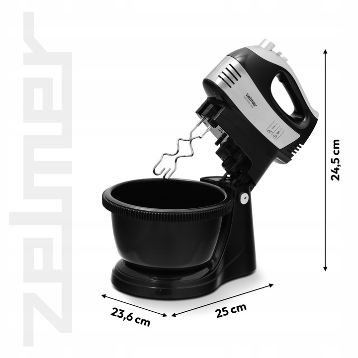 MIKSER RĘCZNY ZELMER LEKKI ROBOT KUCHENNY Z MISĄ 2,5L 4 KOŃCÓWKI TURBO