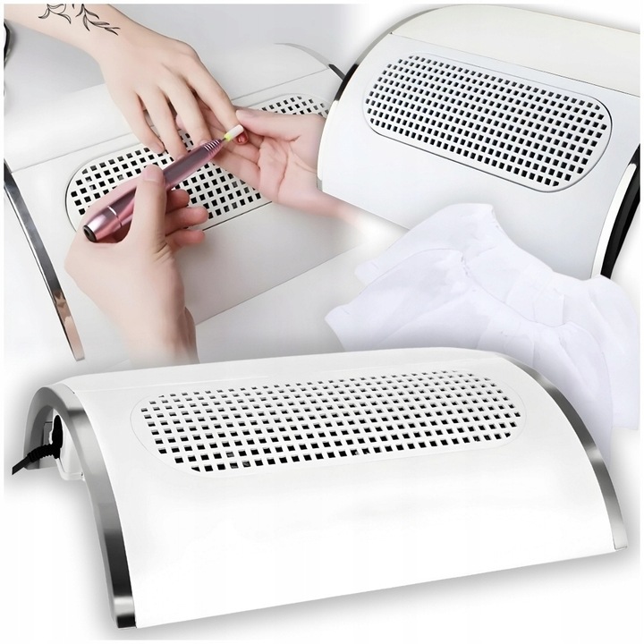 Pochłaniacz pyłu odpylacz do paznokci manicure frezarki 3 wiatraki 2