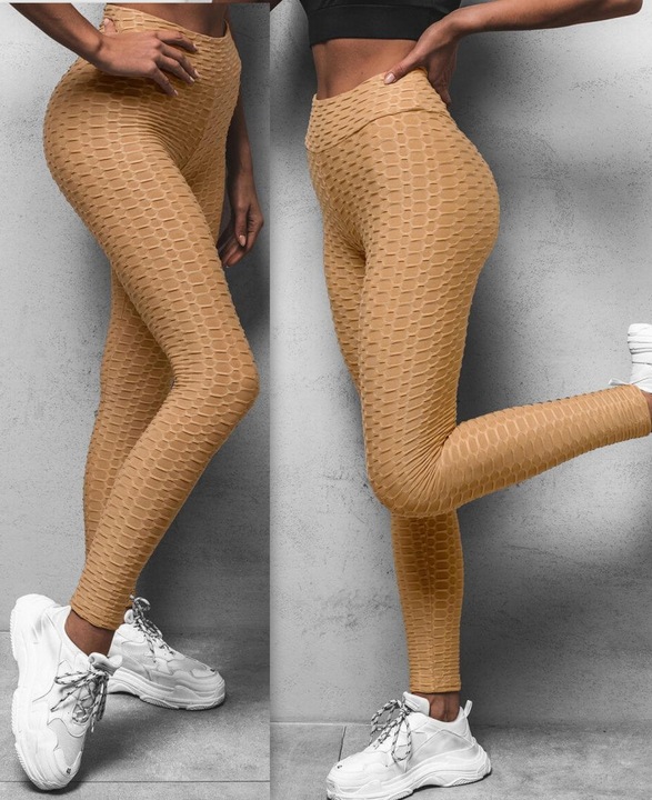 Legginsy KARBOWANE ANTYCELLULITOWE PUSH UP kolory S/M