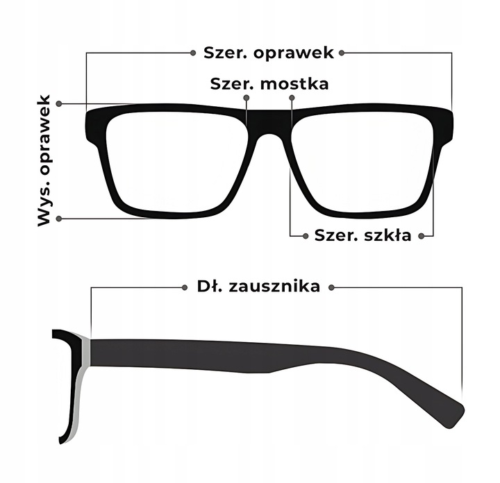 Moramo okulary zerówki nerdy czarny