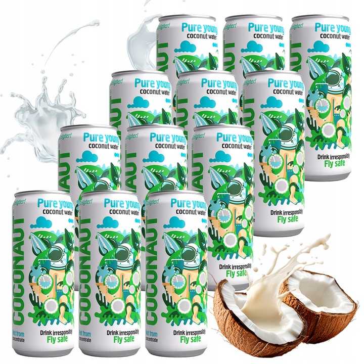 WODA KOKOSOWA Z MŁODEGO KOKOSA NAPÓJ NIEGAZOWANY W PUSZCE 320 ML COCONAUT