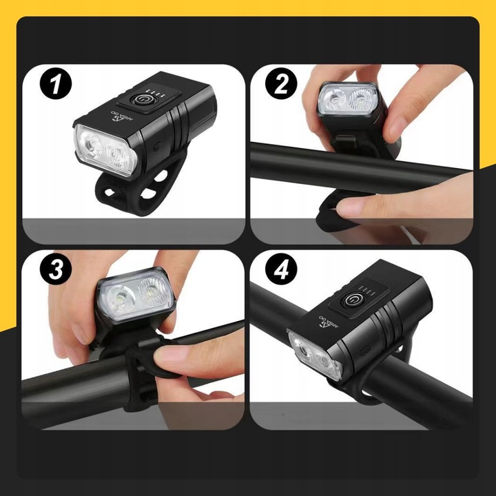 LAMPKA ROWEROWA PRZEDNIA TYLNA LED PRZÓD AKUMULATOROWA ZESTAW LAMPEK USB
