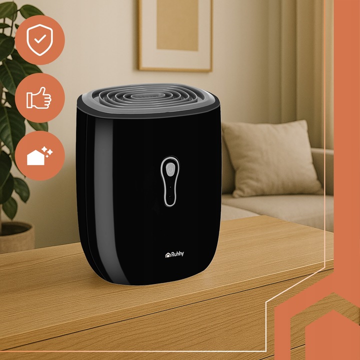 Osuszacz Powietrza RUHHY Cichy Pochłaniacz Wilgoci 64h 0,8l Wydajny