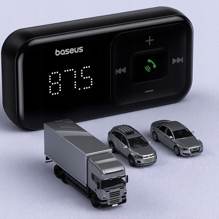 BASEUS TRANSMITER FM BLUETOOTH ŁADOWARKA SAMOCHODOWA 2x USB AUX SD