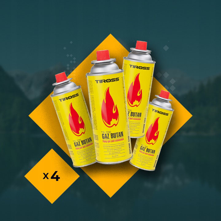 ZESTAW PALNIK MOSIĘŻNY+ŻELIWNY+4x GAZ TIROSS +10szt