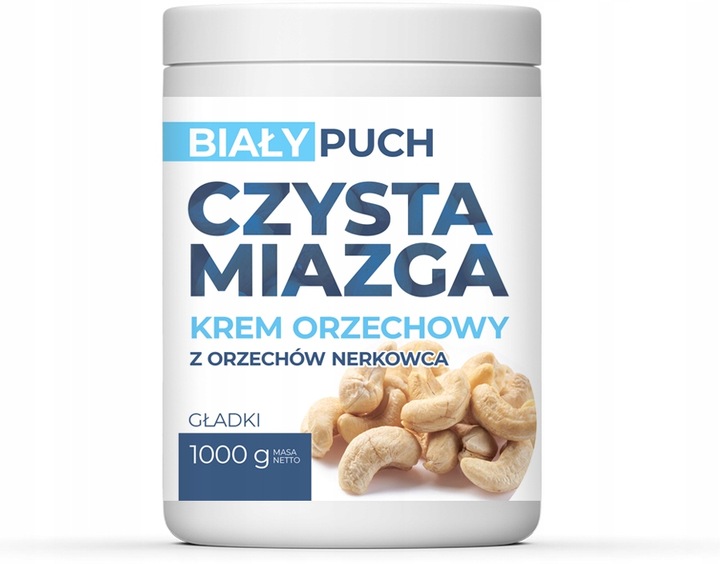 Biały Puch Masło z Nerkowca Pasta Krem Nerkowiec Smooth Gładkie 1kg