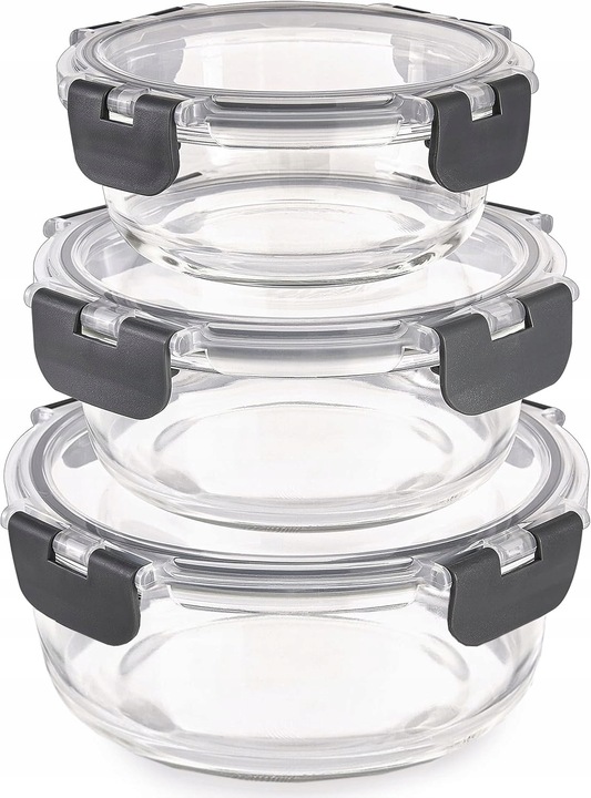 10 X LUNCHBOX SZKLANE POJEMNIKI NA ŻYWNOŚĆ USZCZELKA ŻAROODPORNE ZESTAW