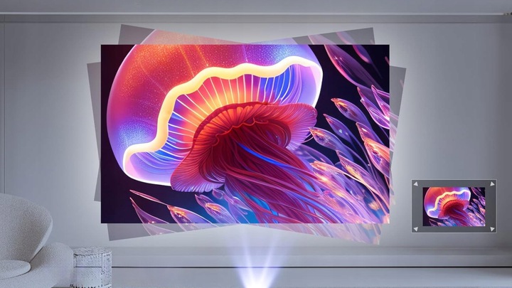 PROJEKTOR HY300 2025 NOWA WERSJA 4K WIFI PRZENOŚNY SMART ANDROID TV BIAŁY